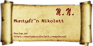 Muntyán Nikolett névjegykártya
