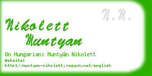 nikolett muntyan business card